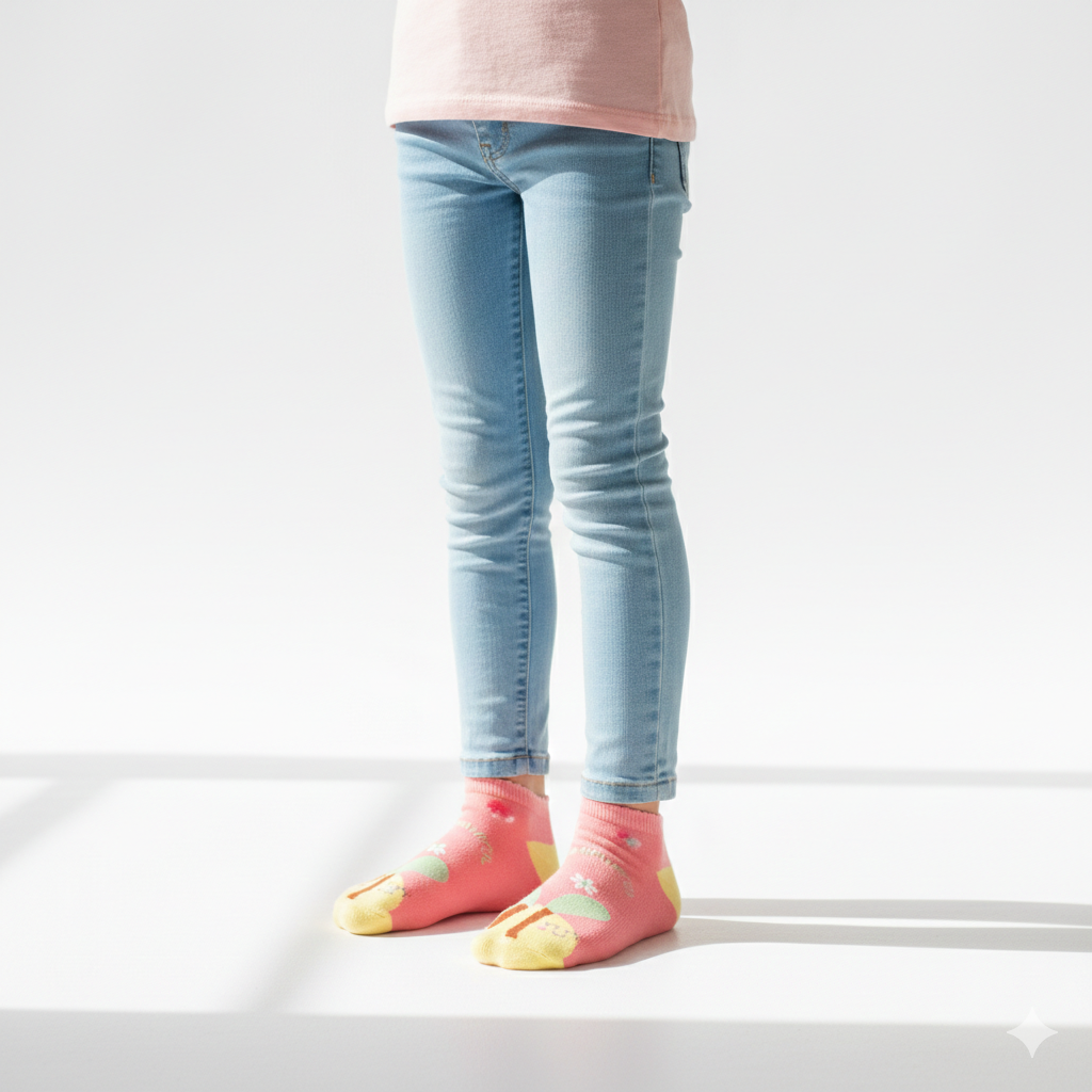 Bee Print Ankle Socks for Girls