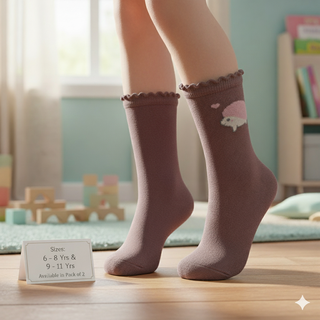 Cute Hedgehog Design Socks for Girls