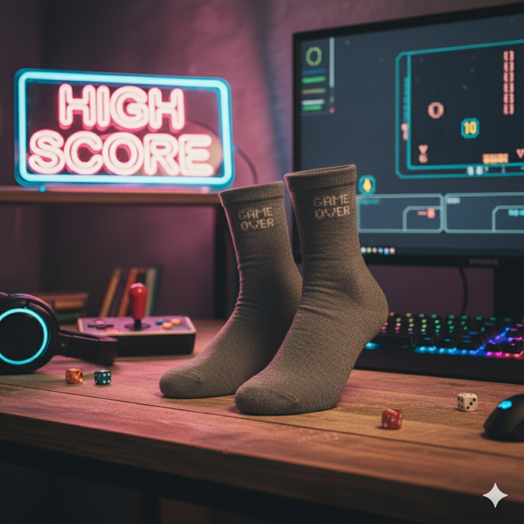 Boys "GAME OVER" Print Socks