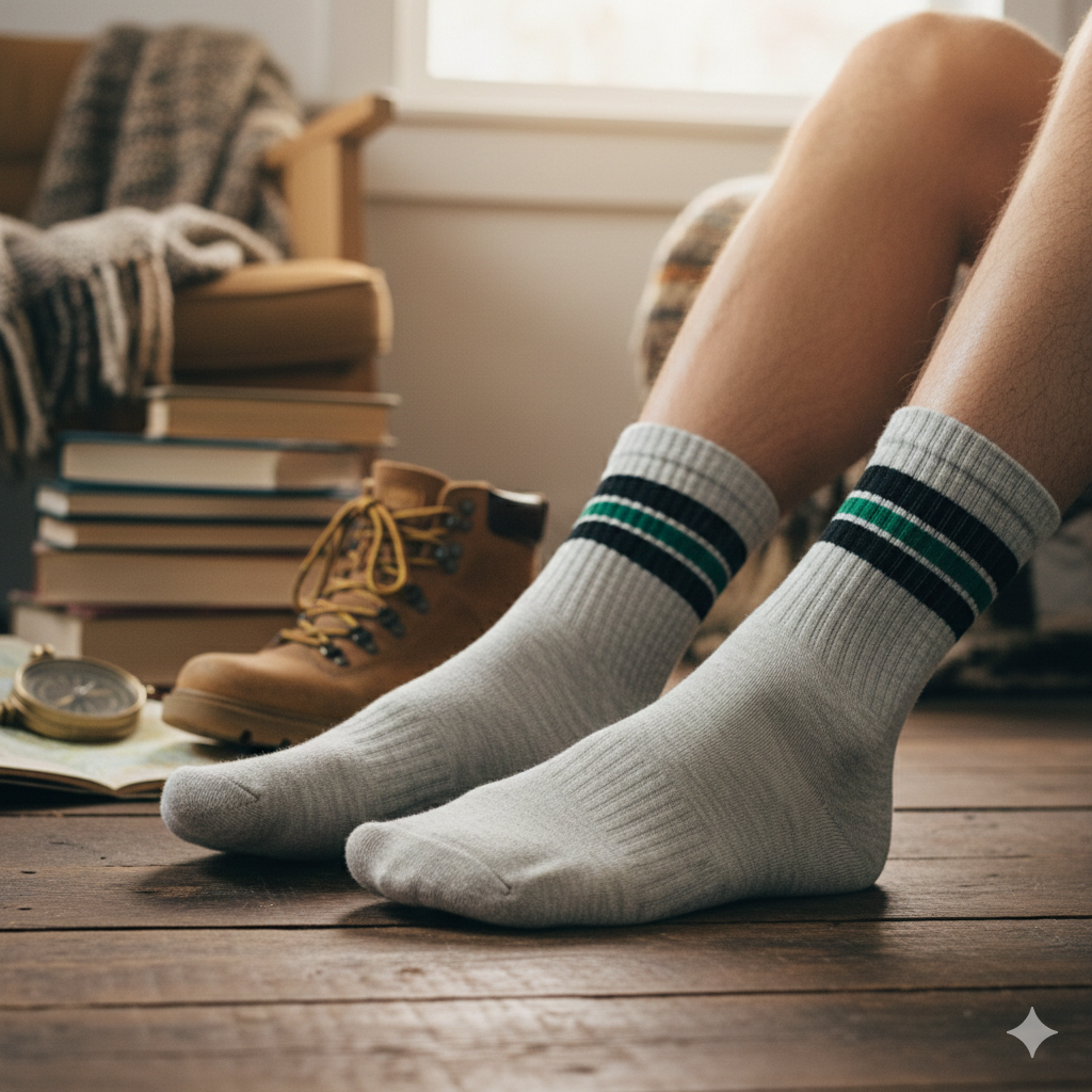 Men Retro Sport Crew Socks