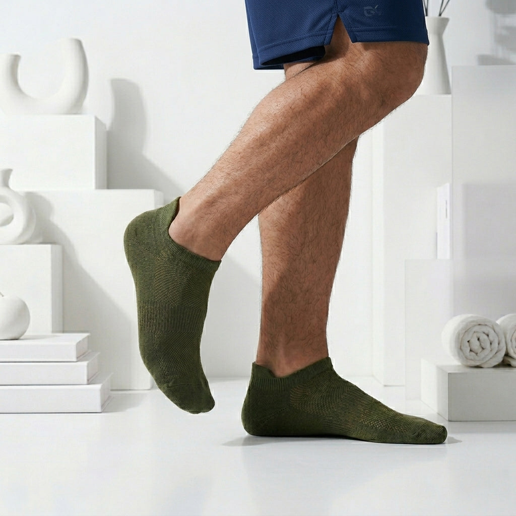 Premium Men Olive Green Ankle Socks