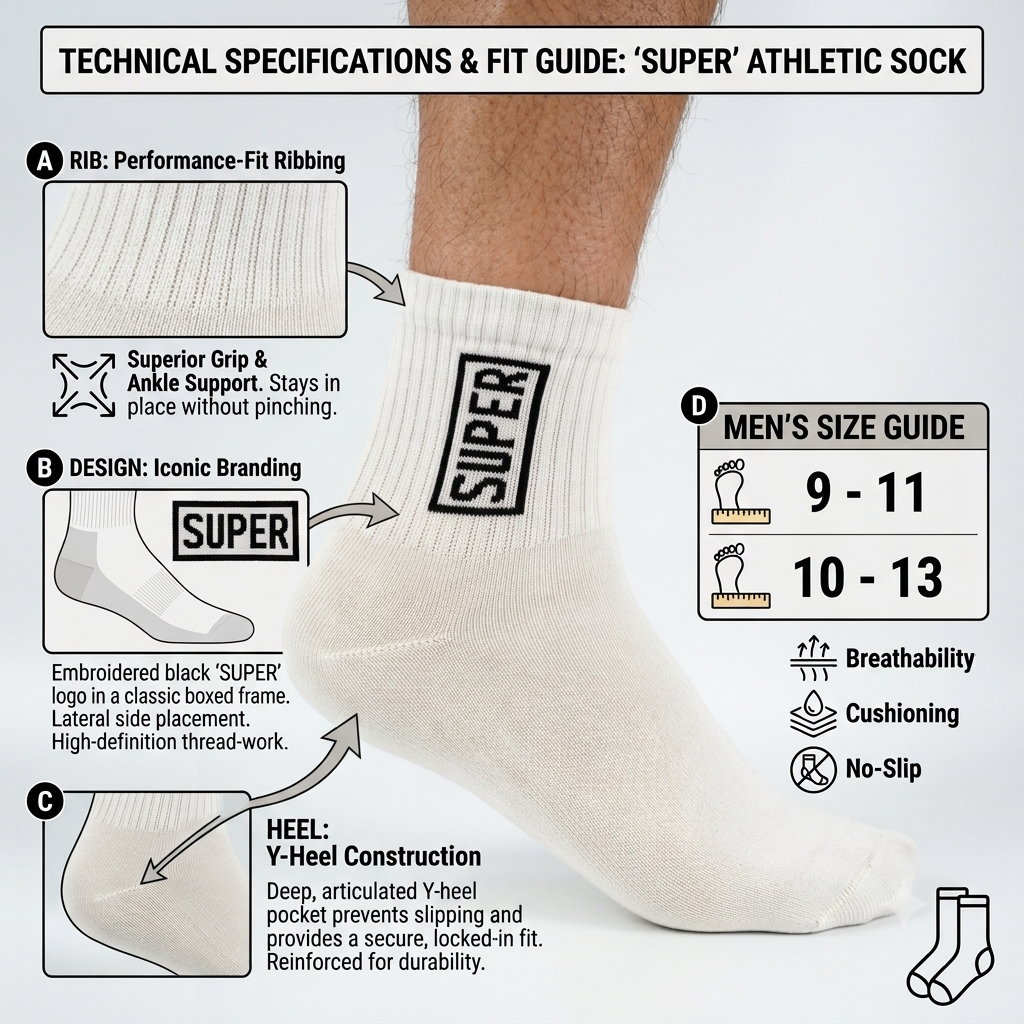 SUPER Logo Men's Quarter Socks