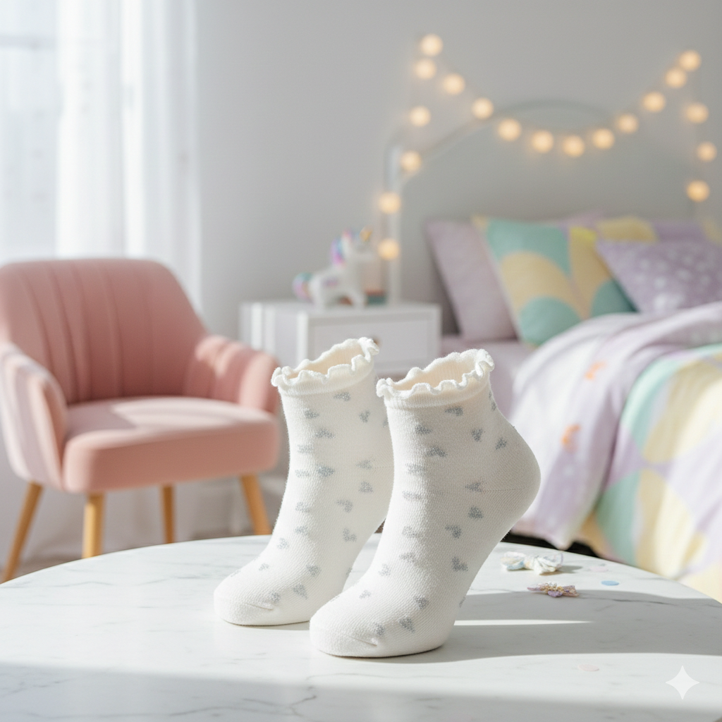 Floral Ruffle Girls Ankle Socks