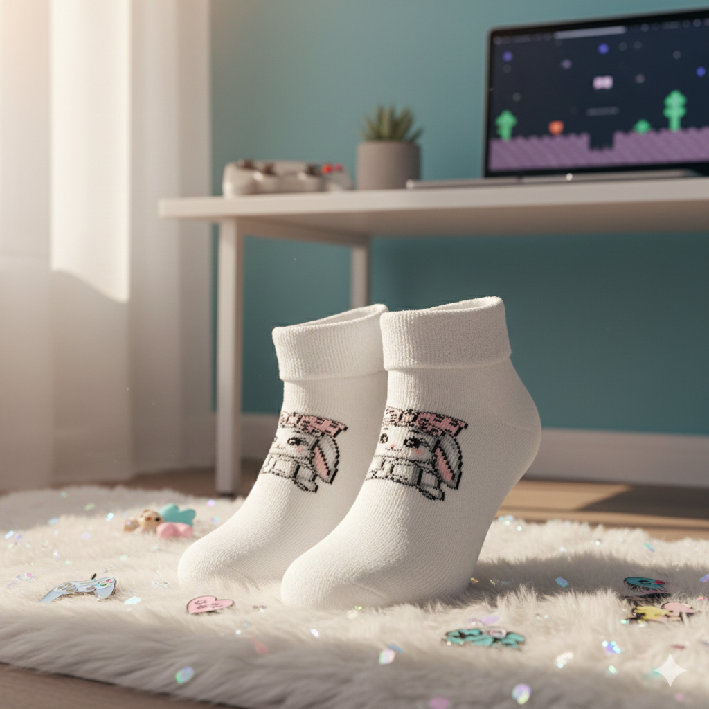 Bunny Print Socks for Girls
