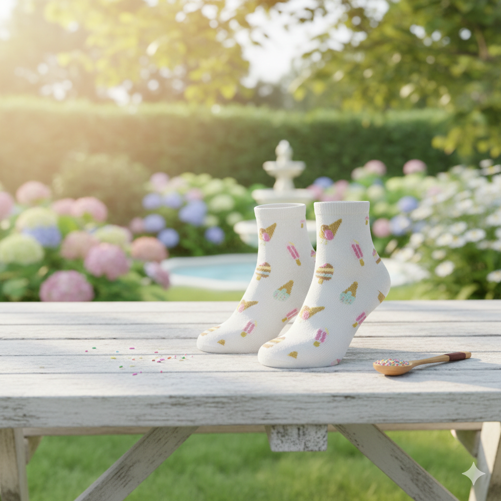 Girls' Ice Cream Print Socks