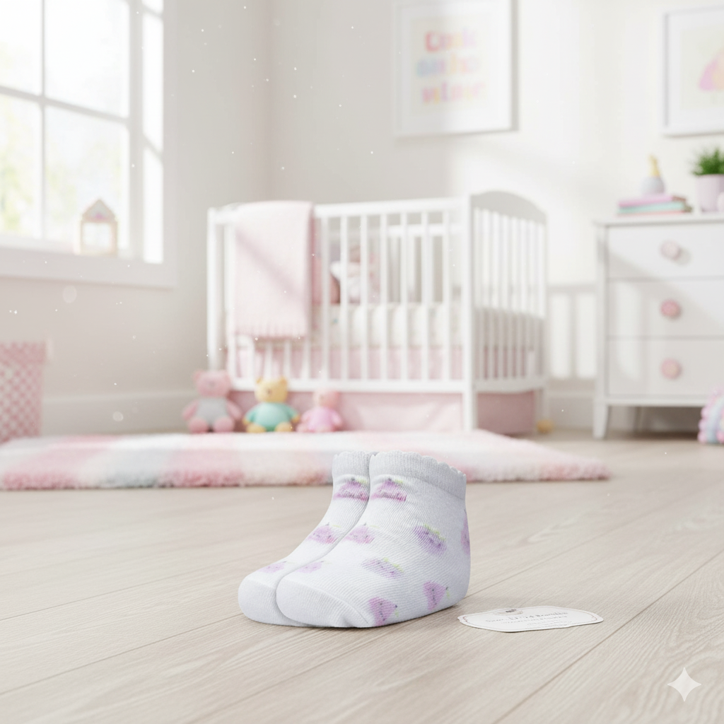 Cute Grapes & Pear Print Baby Girl Ankle Socks