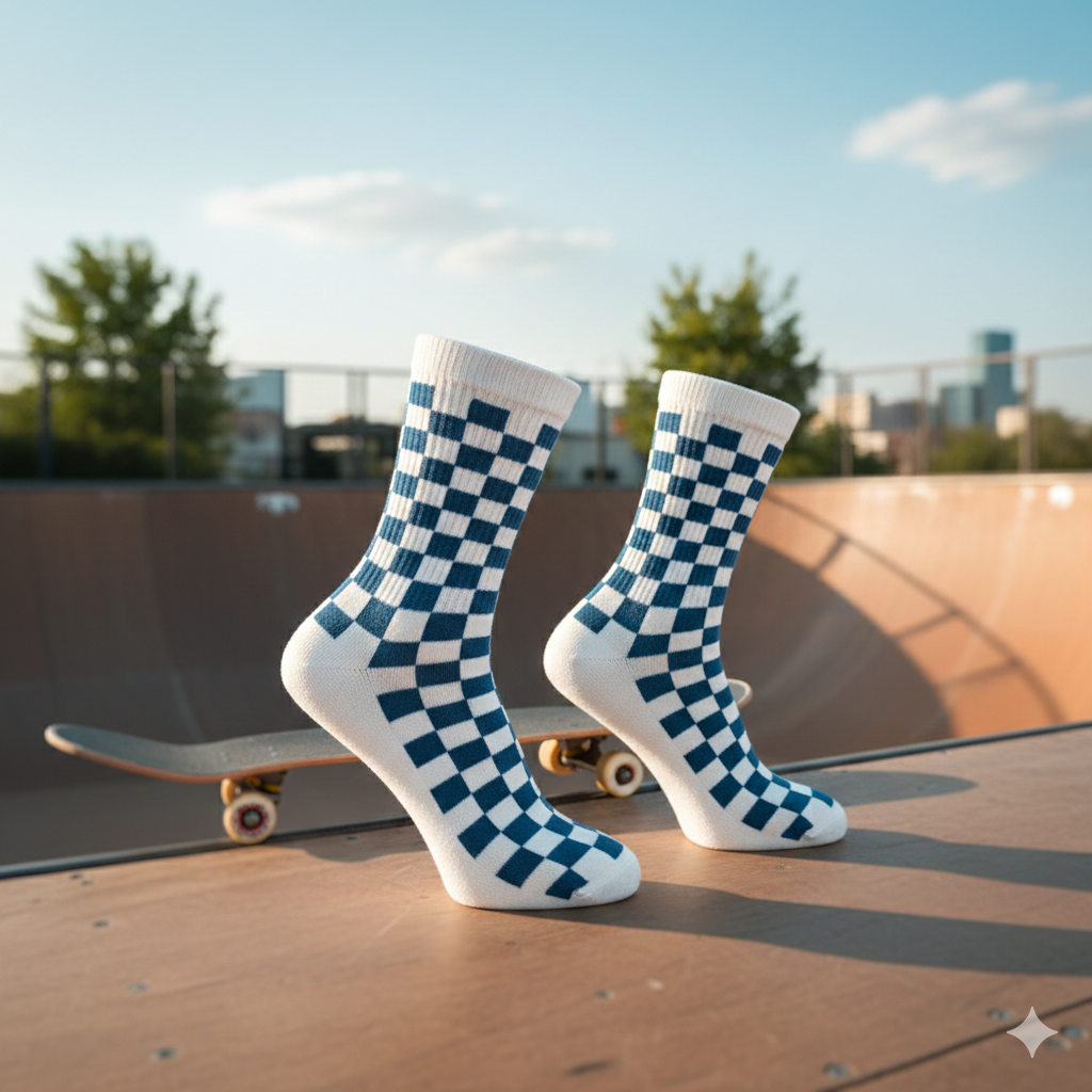 Boys Checkerboard Crew Socks