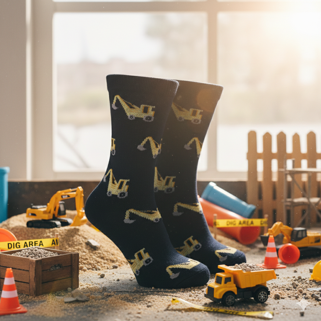 Boys' Crane Print Crew Socks