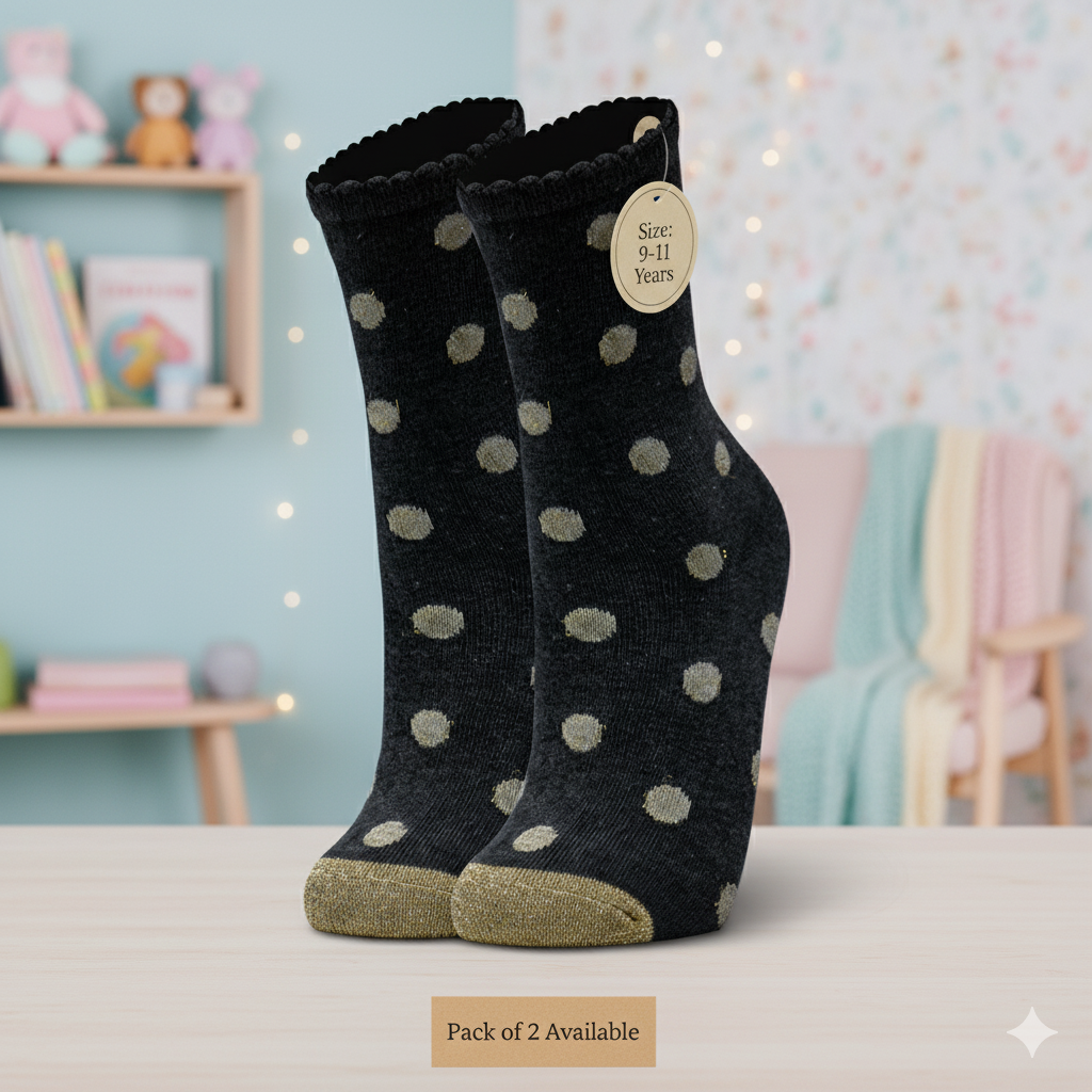 Girl's Cozy Polka Dot Crew Socks