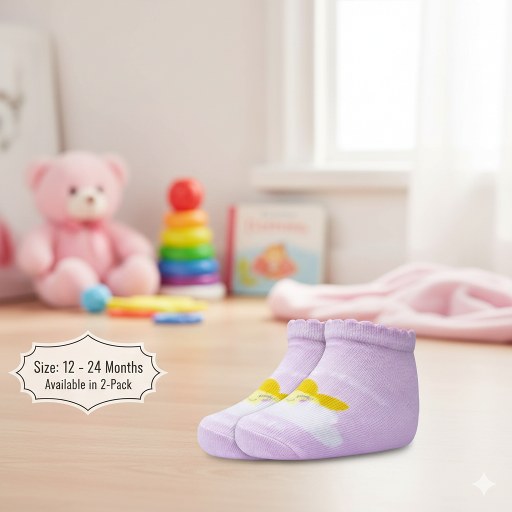 Girls Cloud And Sun Design Ankle Socks