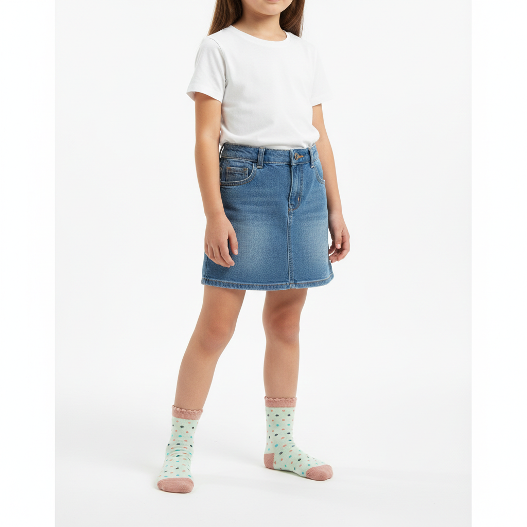 Ruffle-Trim Polka Dot Socks for Girls