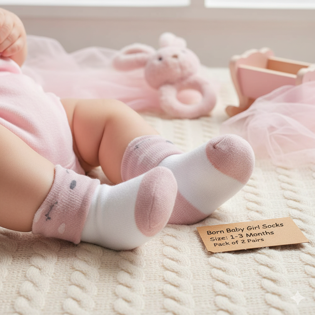 Cute Kitty Face Baby Socks for Girls