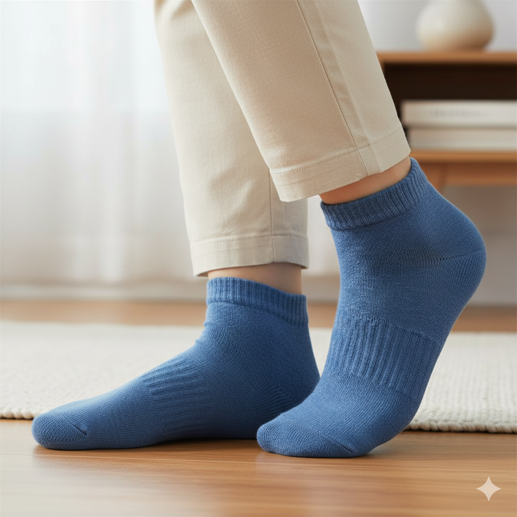 Cozy Cloud Blue Ankle Socks for Women & Kids Unisex