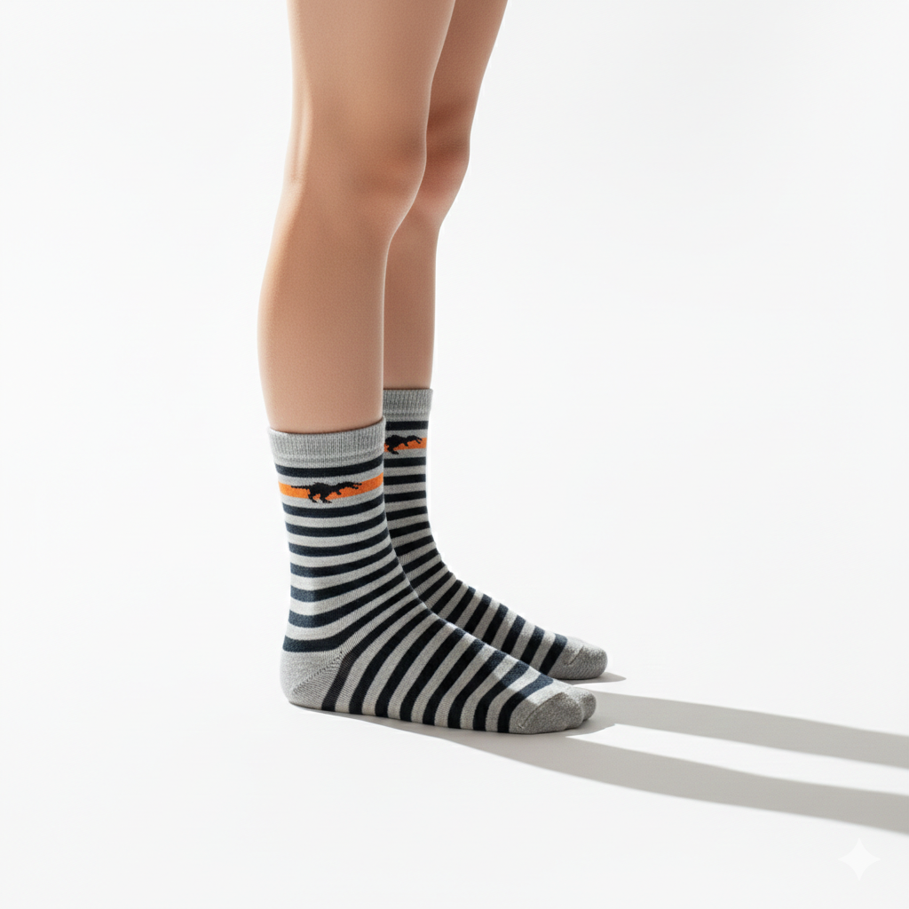 Dino-Stripe Crew Boys Socks