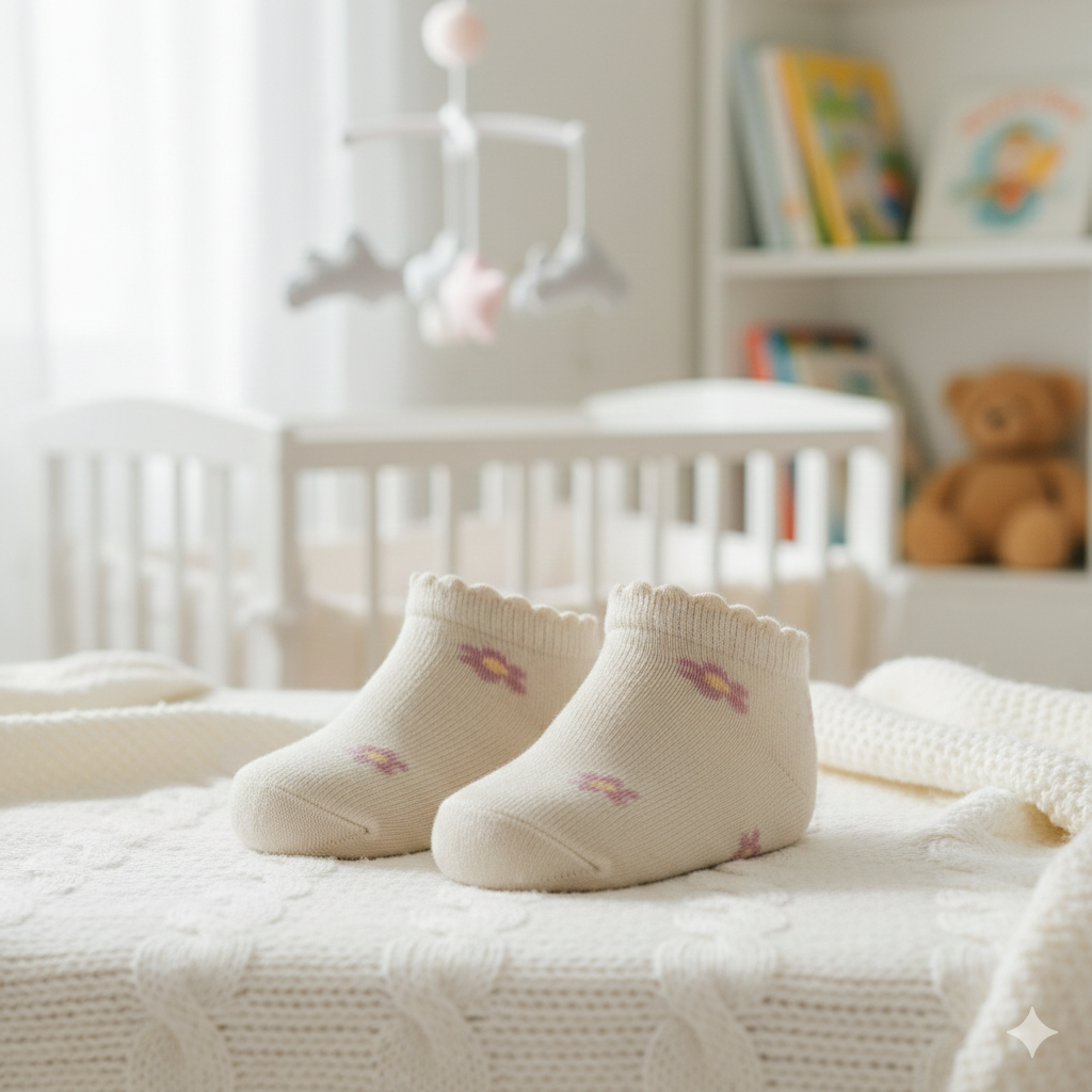 Sweet Floral Print Baby Girl Socks