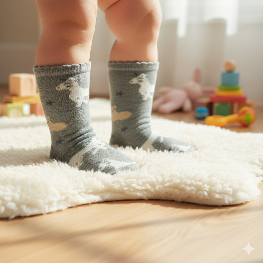 Magical Unicorn Grey Girls Socks