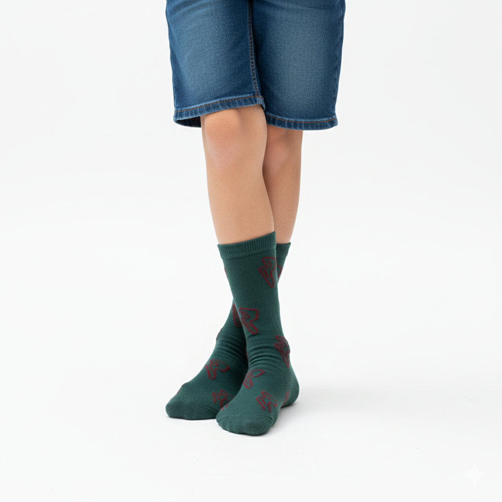 Boys’ Lightning Bolt Pattern Crew Socks