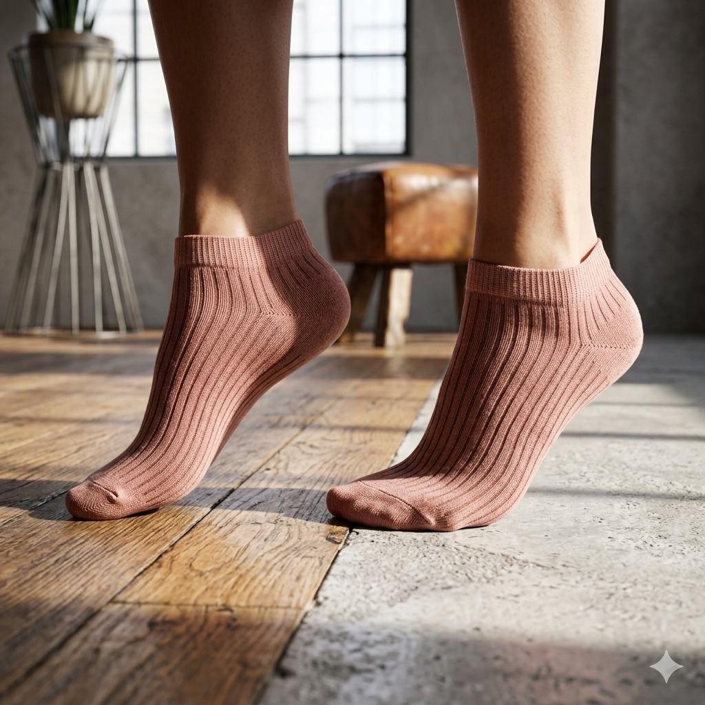 Women Premium Ribbed Cotton Ankle Socks