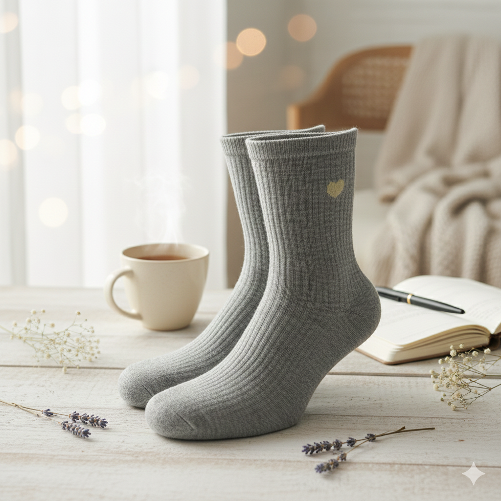 Cozy Heart Crew Socks