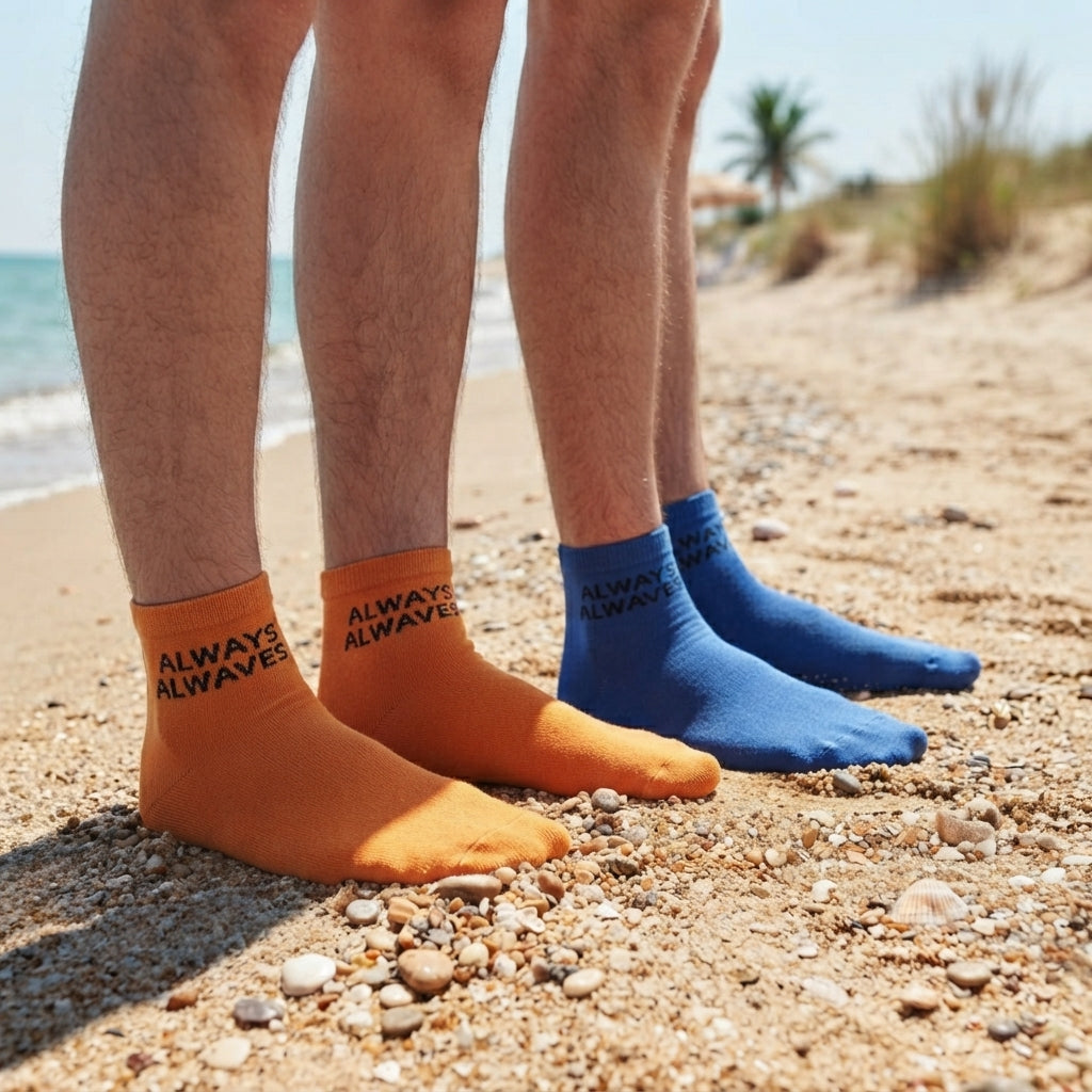 "Always Alwaves" Print Ankle Socks