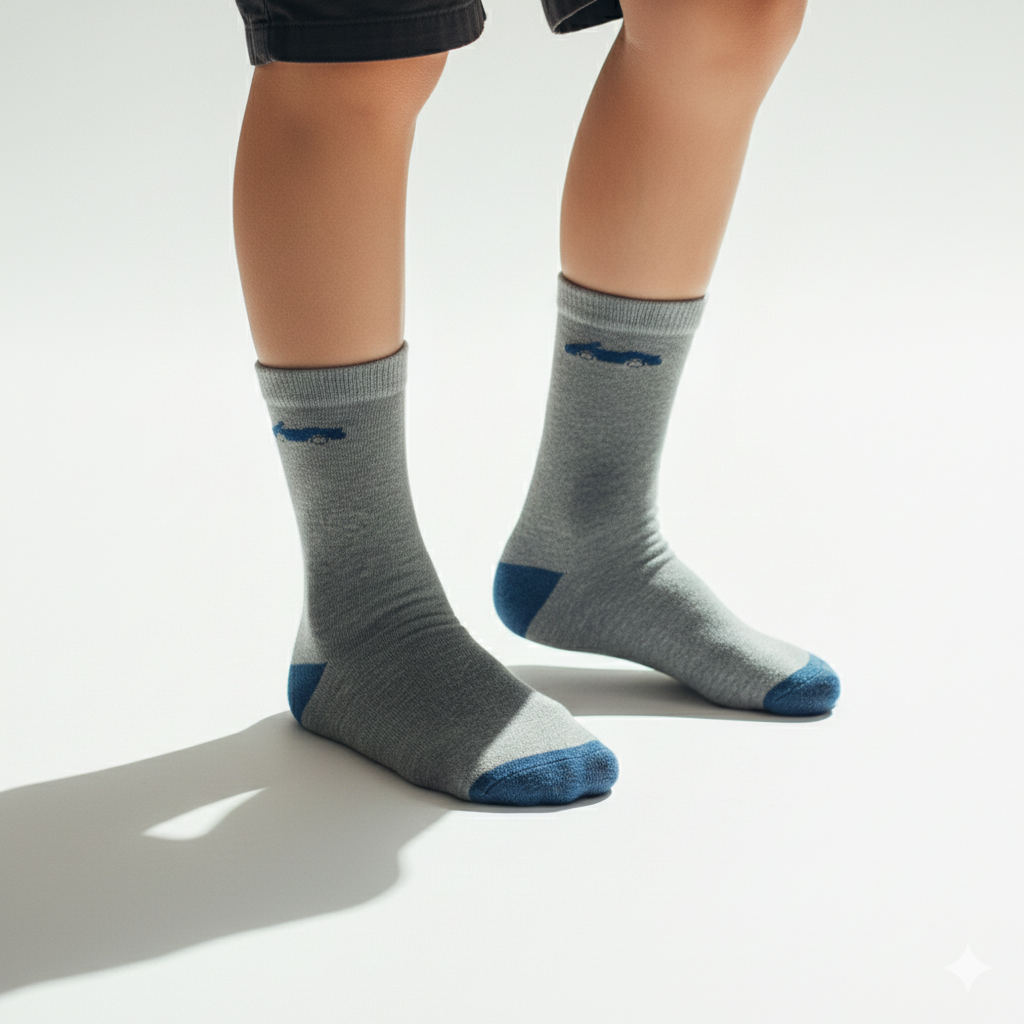 Boys' Car Pattern Crew Socks