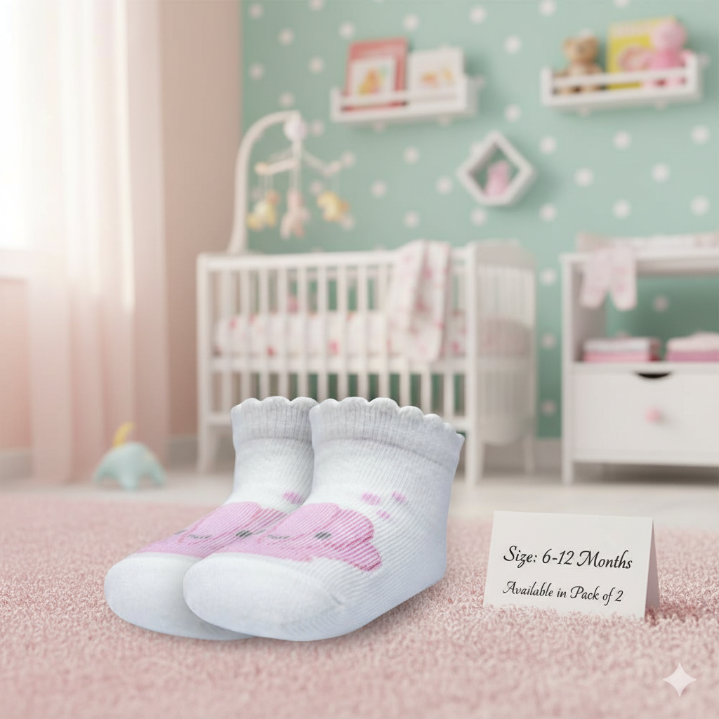 Baby Girl Seashell Print Ankle Socks