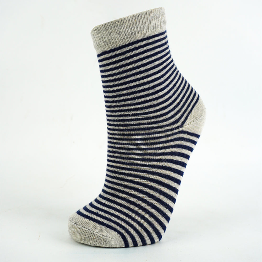 Boys Classic Striped Grey Socks