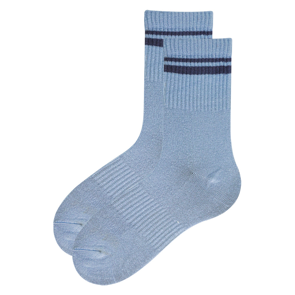 Boys Blue Retro Striped Crew Socks