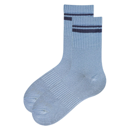 Boys Blue Retro Striped Crew Socks