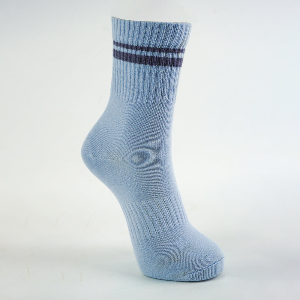 Boys Blue Retro Striped Crew Socks