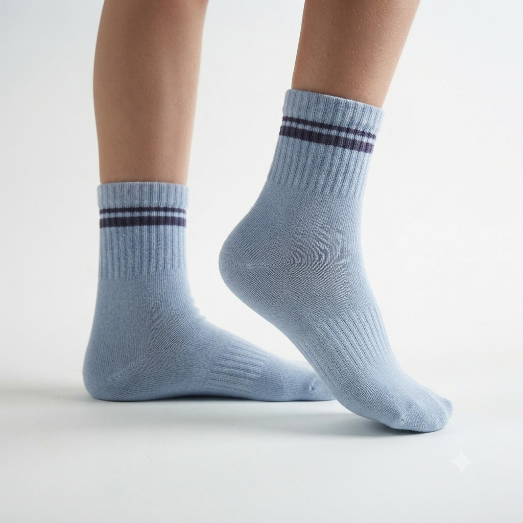 Boys Blue Retro Striped Crew Socks