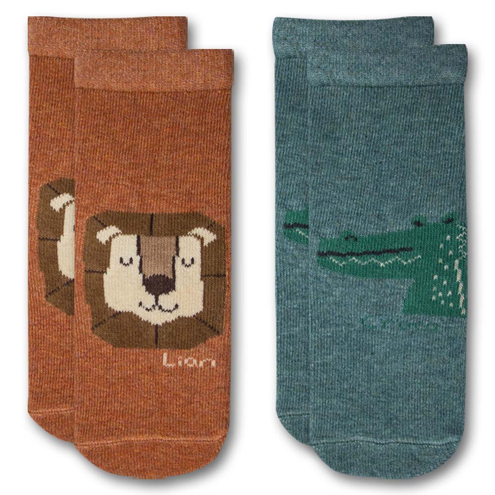 Trendy Rhino , Crocodile & Lion Print Boys Socks