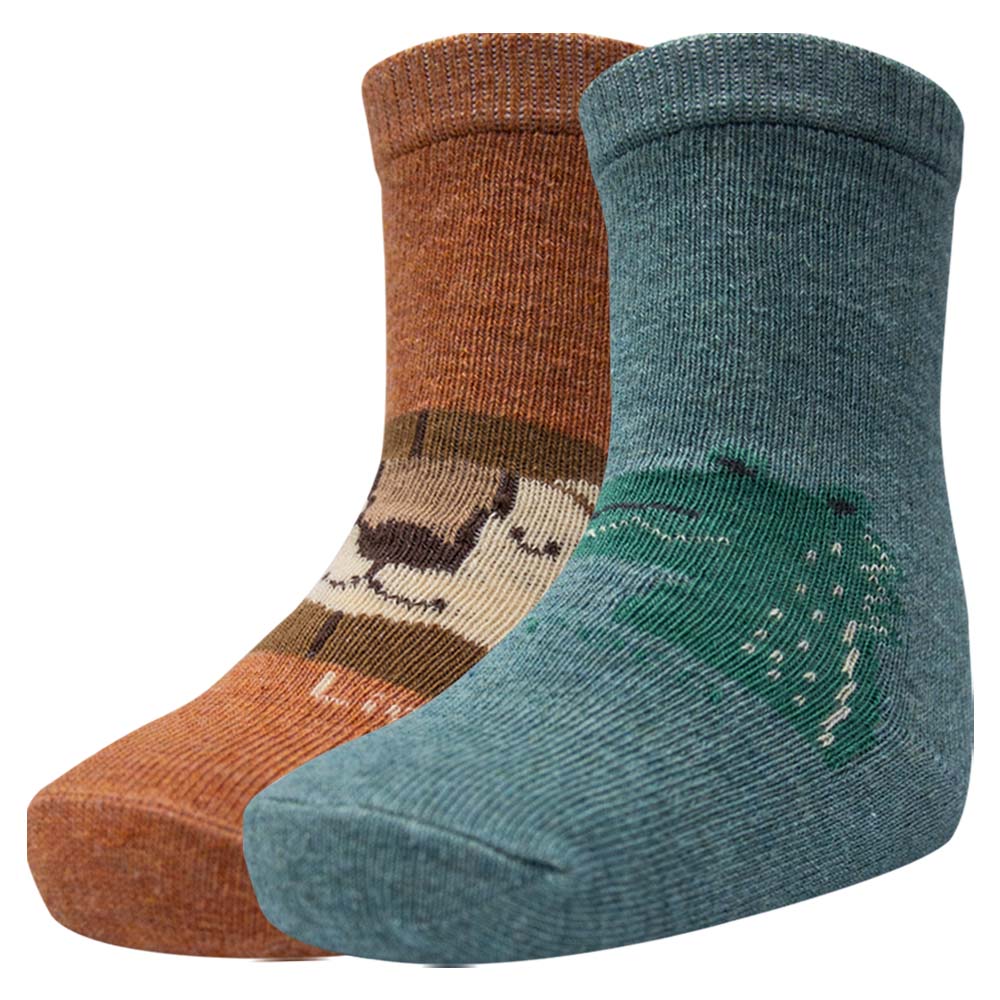 Trendy Rhino , Crocodile & Lion Print Boys Socks