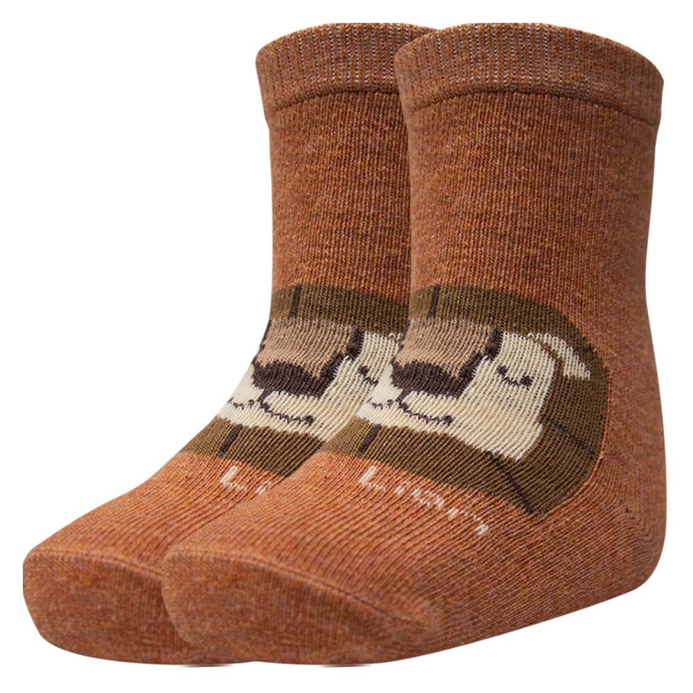 Lion, Rhino & Crocodile Print Crew Socks for Boys