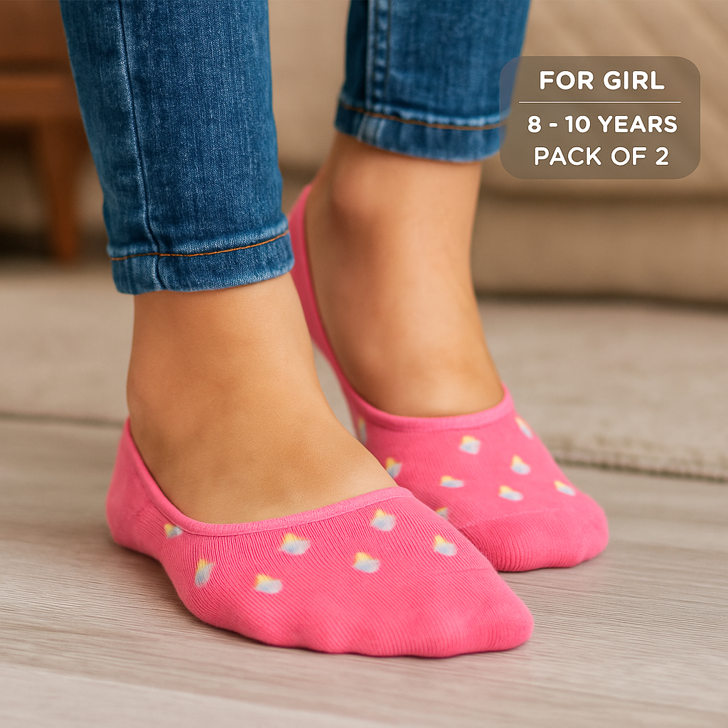 Girls Pink No Show Socks