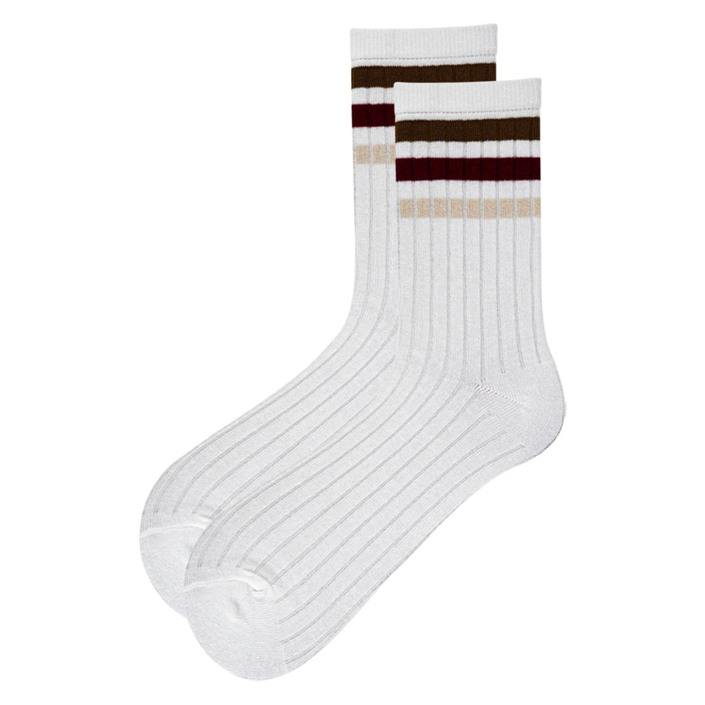 Boys Retro-Stripe Ribbed Crew Socks