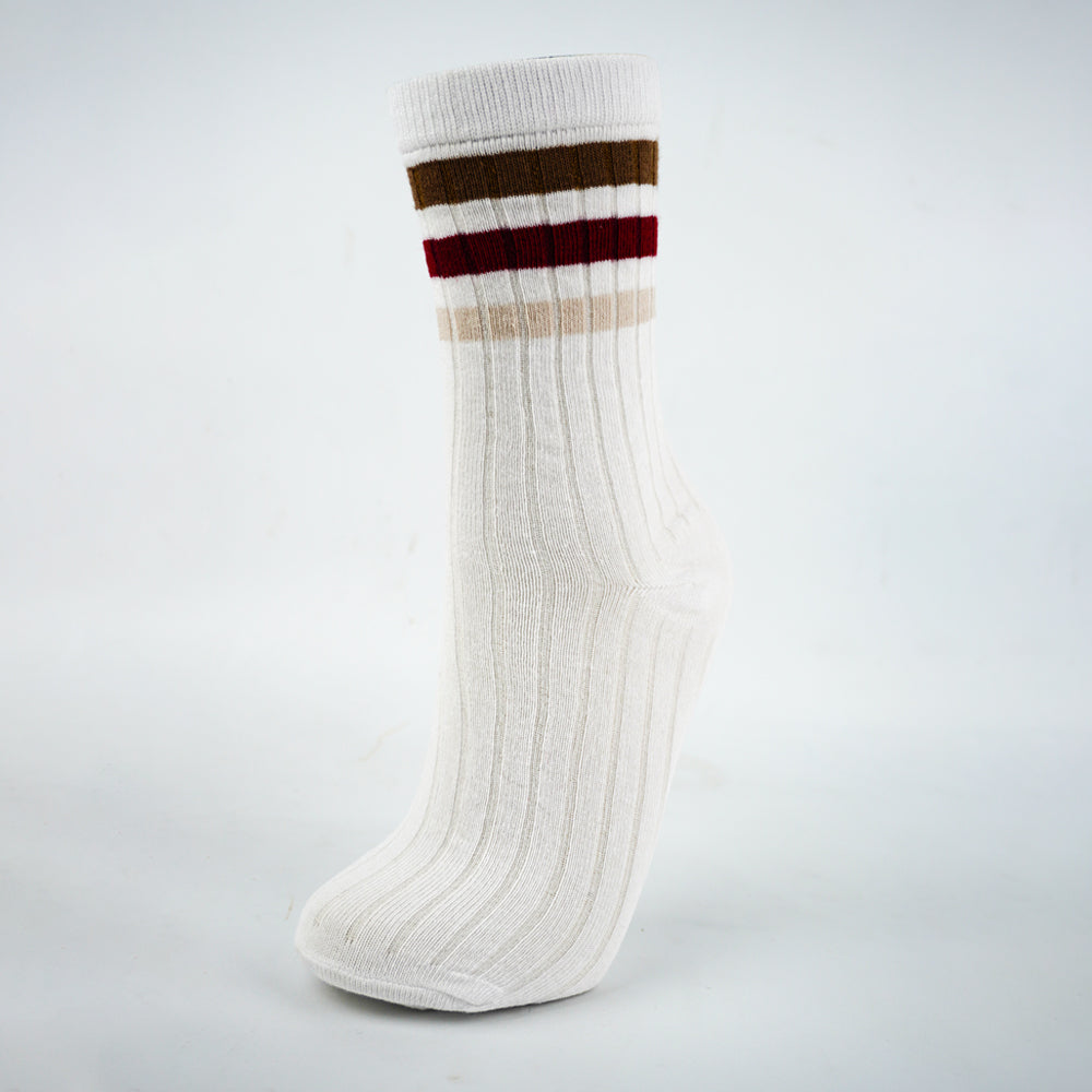 Boys Retro-Stripe Ribbed Crew Socks