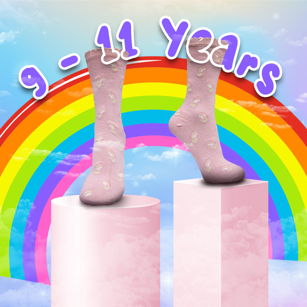 Girls Rainbow Print Crew Socks
