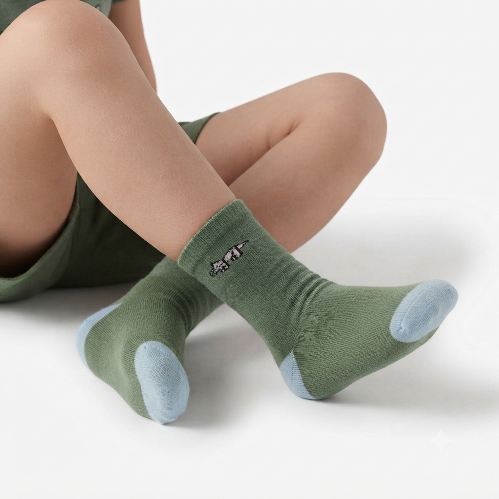 Boys Dino Print Crew Socks