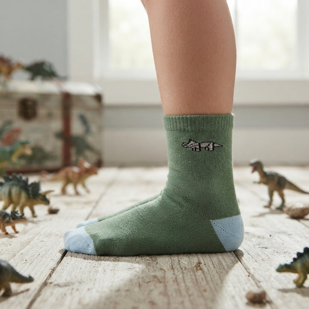 Boys Dino Print Crew Socks