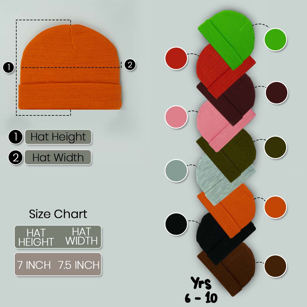 Knit Beanie Cap for Teens (6 - 10 Years)