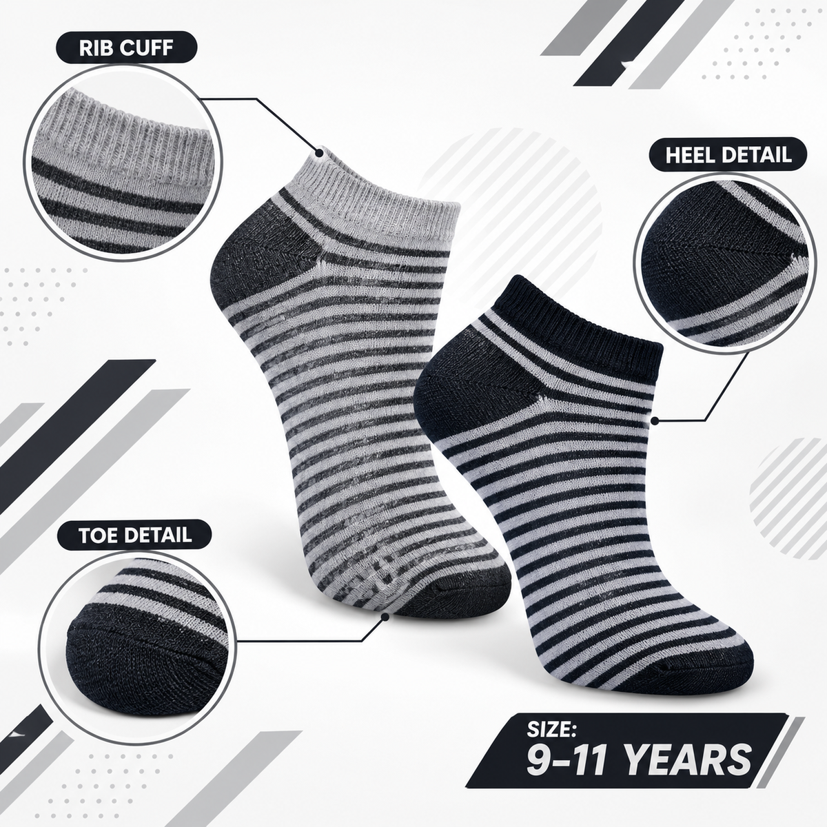 Boy's Comfort Stripe Ankle Socks