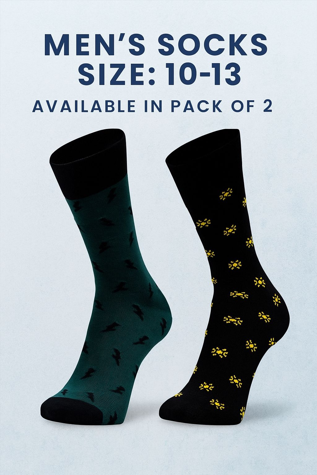 Pack of 2 - Men's Stylish Crew Socks