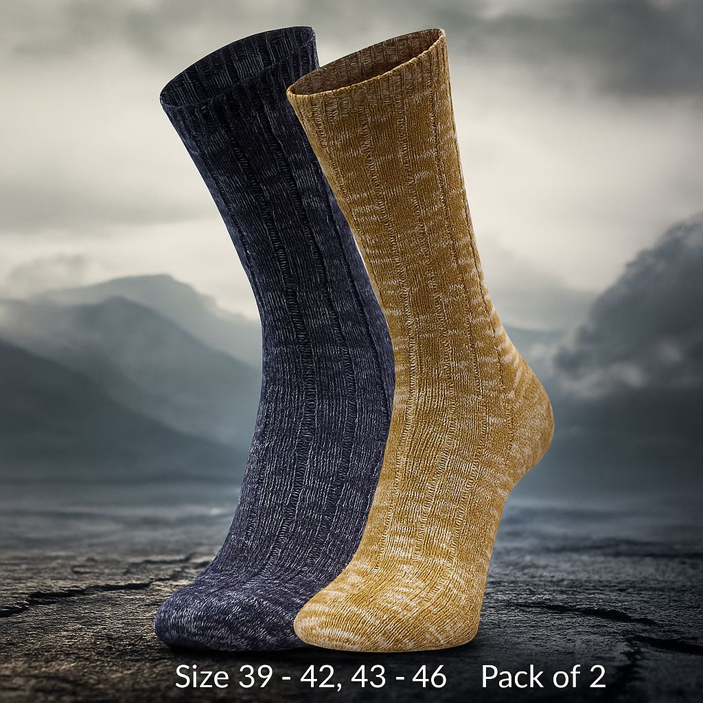 Pack of 2 - Men’s Ribbed Cotton Blend Socks