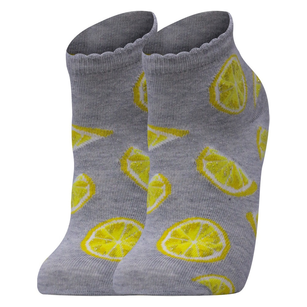 Girl’s Lemon Print Ankle Socks