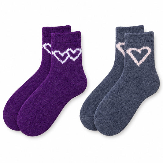 Ultra-Soft Fluffy Heart Fuzzy Socks for Women