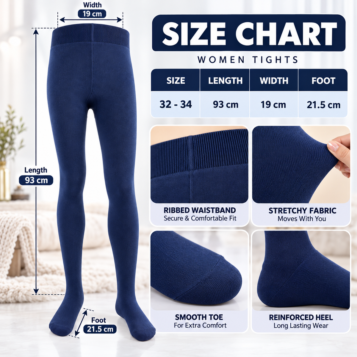 Women Premium Navy Blue Tights