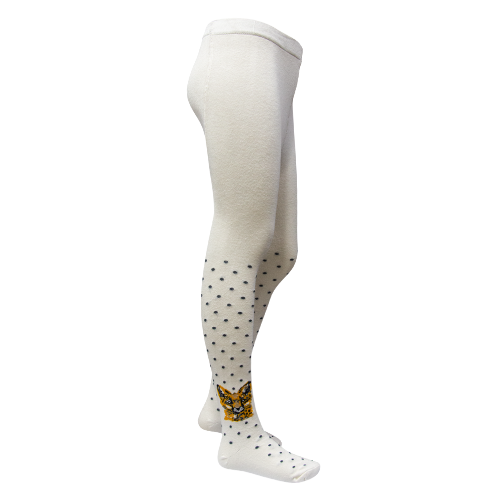 Chic Dot Pattern With Leopord Print Tights (OT)